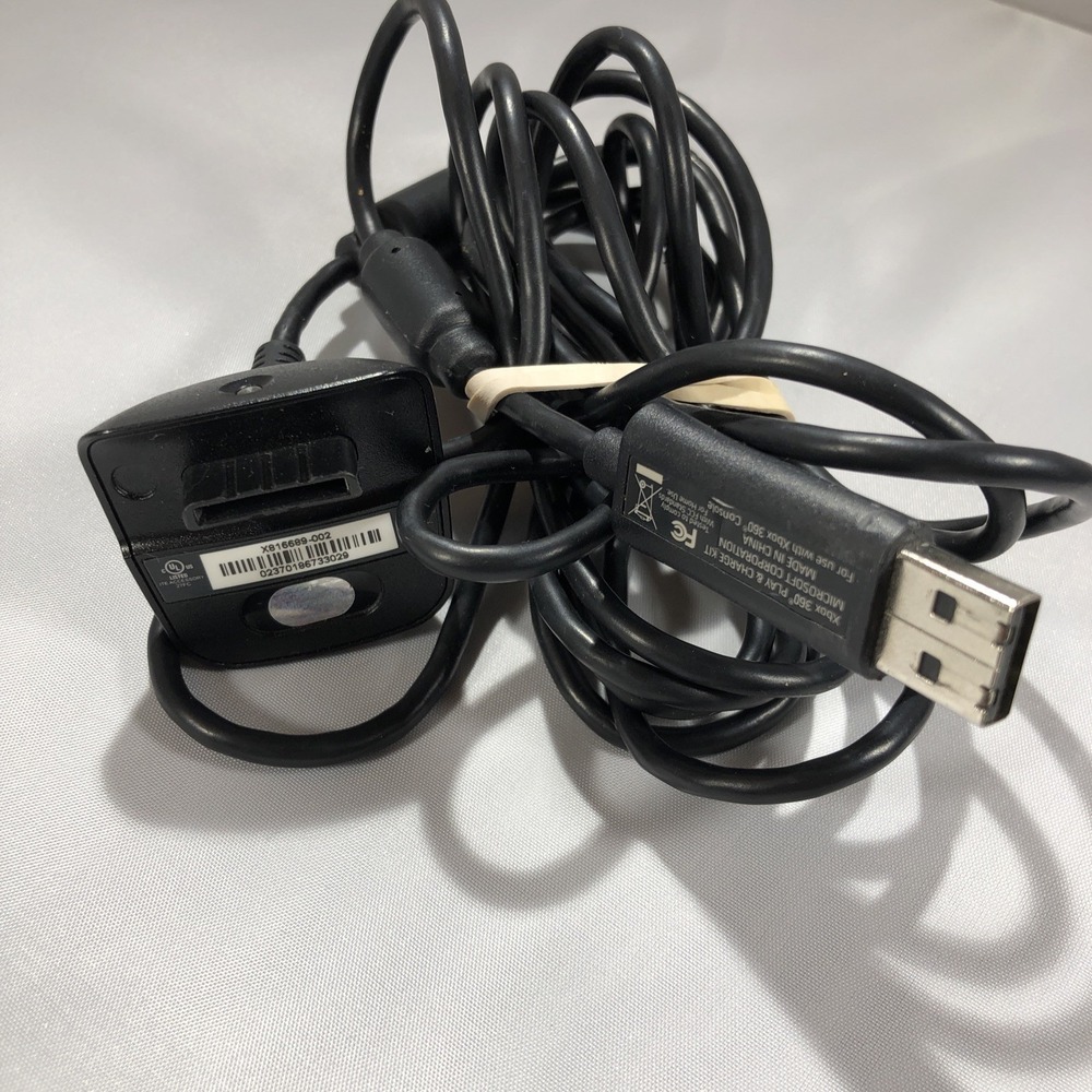 Microsoft Xbox 360 OEM Play & Charge Controller USB Charging Cable Black